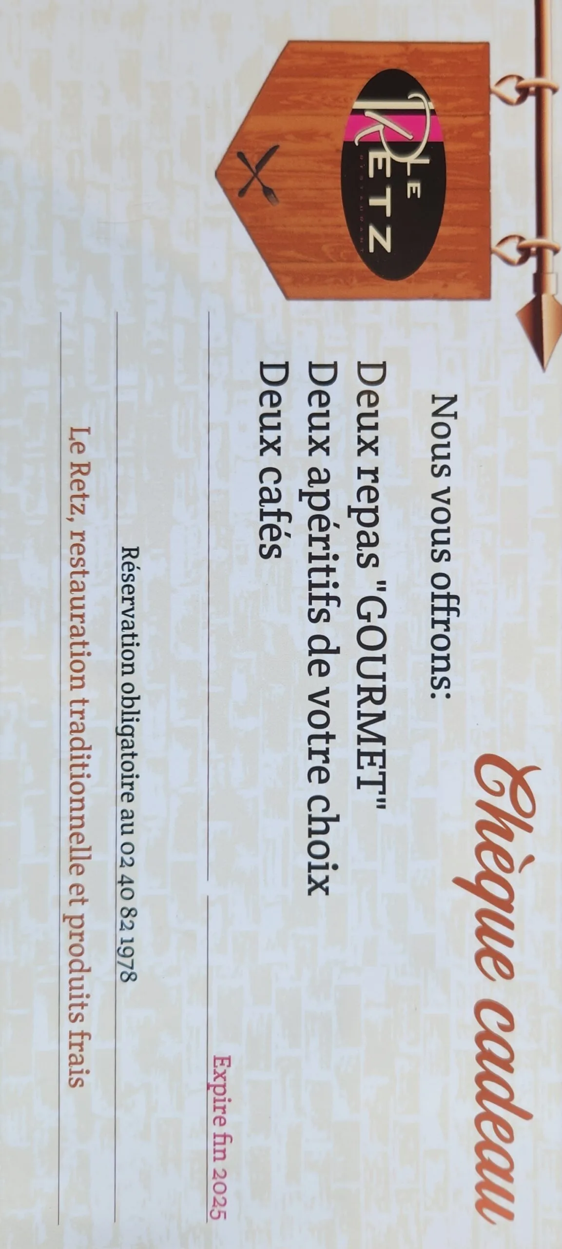 Bon Gourmet pour 2 personnes